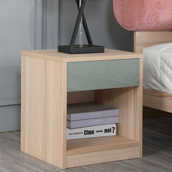 曲美家具家居 现代简约 床头桌 床边柜 卧室木质床头柜 储物低柜